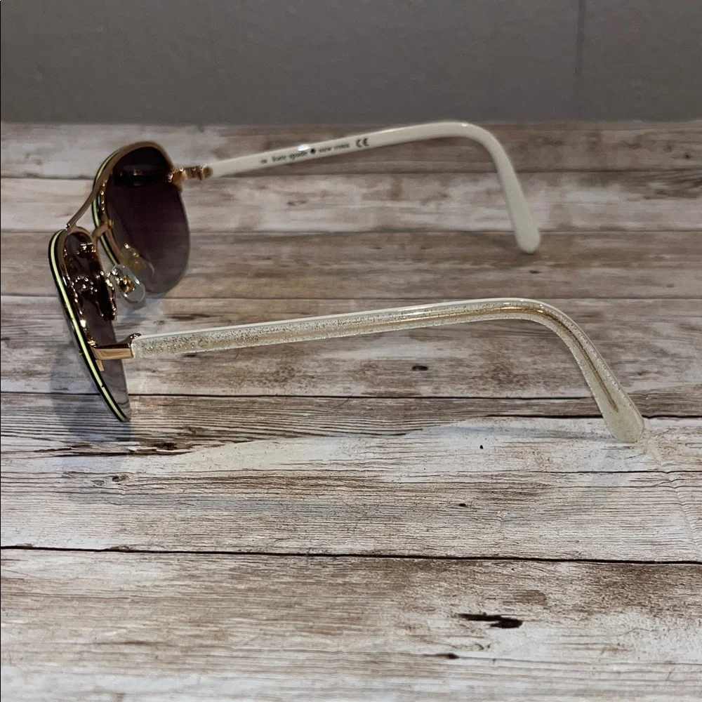 Kate spade Beryl/S small aviator Sunglasses white/gold glitter & gradient lens